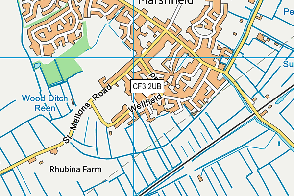CF3 2UB map - OS VectorMap District (Ordnance Survey)