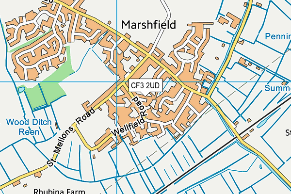 CF3 2UD map - OS VectorMap District (Ordnance Survey)