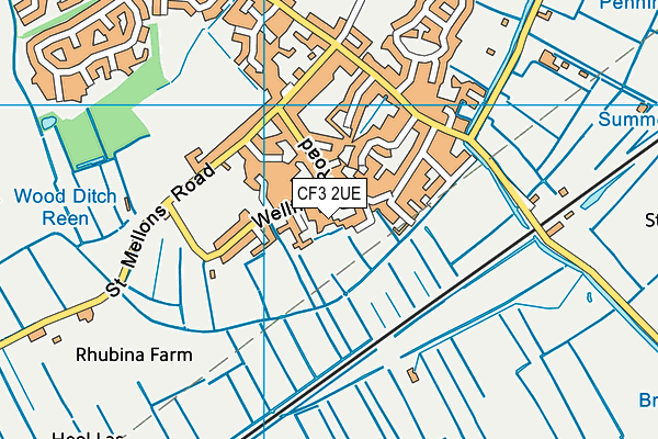 CF3 2UE map - OS VectorMap District (Ordnance Survey)
