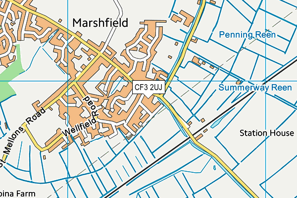 CF3 2UJ map - OS VectorMap District (Ordnance Survey)