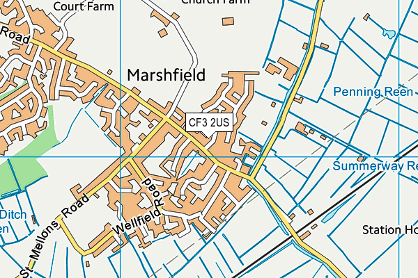 CF3 2US map - OS VectorMap District (Ordnance Survey)