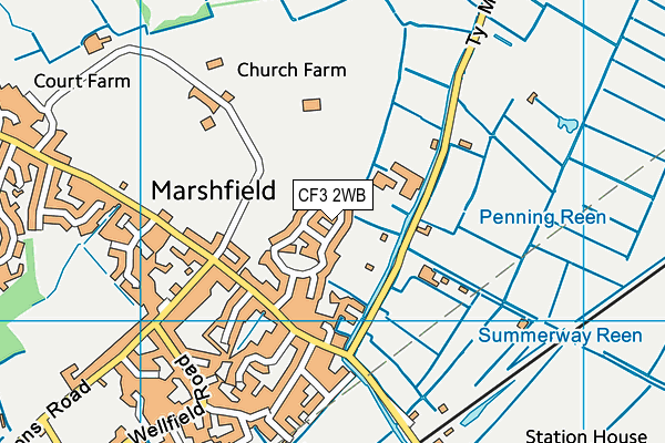 CF3 2WB map - OS VectorMap District (Ordnance Survey)