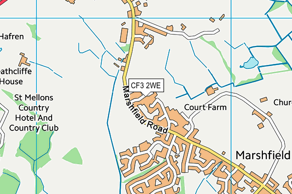 CF3 2WE map - OS VectorMap District (Ordnance Survey)