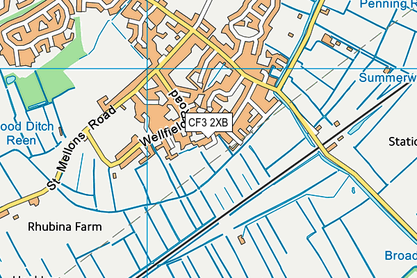 CF3 2XB map - OS VectorMap District (Ordnance Survey)
