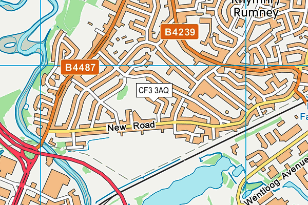 CF3 3AQ map - OS VectorMap District (Ordnance Survey)