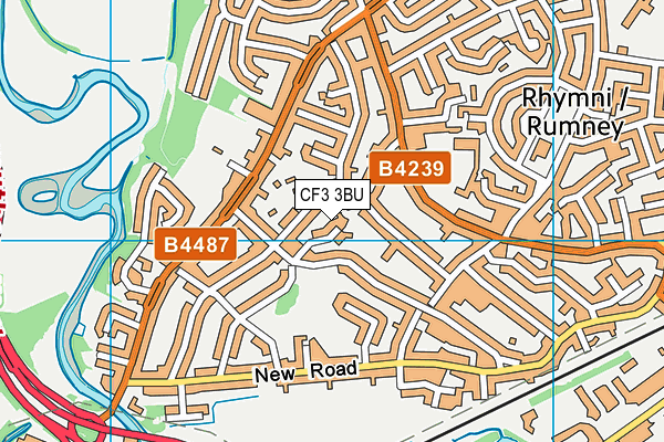CF3 3BU map - OS VectorMap District (Ordnance Survey)
