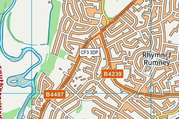 CF3 3DP map - OS VectorMap District (Ordnance Survey)