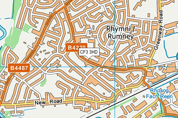 Rumney Primary School map (CF3 3HD) - OS VectorMap District (Ordnance Survey)