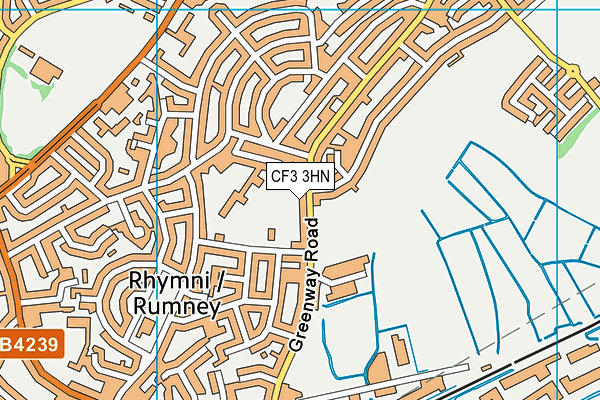 CF3 3HN map - OS VectorMap District (Ordnance Survey)