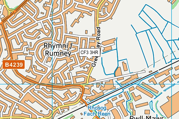 CF3 3HR map - OS VectorMap District (Ordnance Survey)