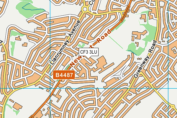 CF3 3LU map - OS VectorMap District (Ordnance Survey)