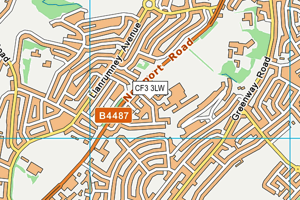 CF3 3LW map - OS VectorMap District (Ordnance Survey)