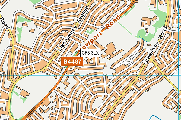 CF3 3LX map - OS VectorMap District (Ordnance Survey)
