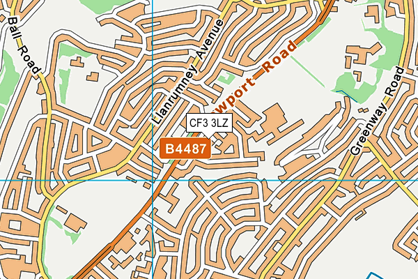 CF3 3LZ map - OS VectorMap District (Ordnance Survey)