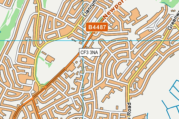 CF3 3NA map - OS VectorMap District (Ordnance Survey)