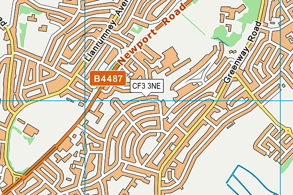 CF3 3NE map - OS VectorMap District (Ordnance Survey)