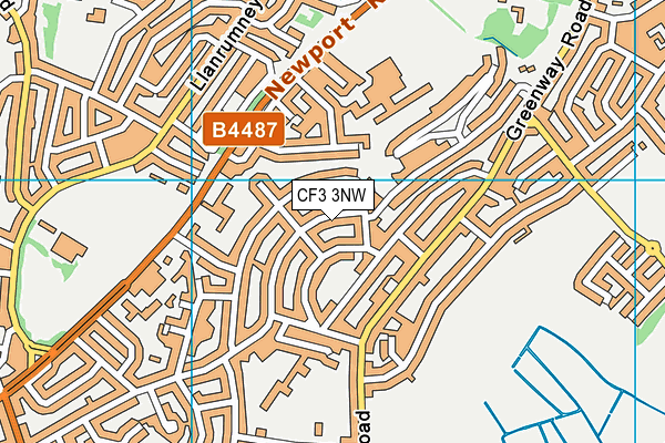 CF3 3NW map - OS VectorMap District (Ordnance Survey)