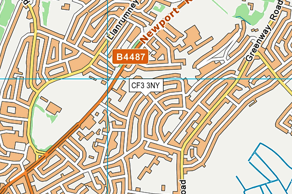 CF3 3NY map - OS VectorMap District (Ordnance Survey)