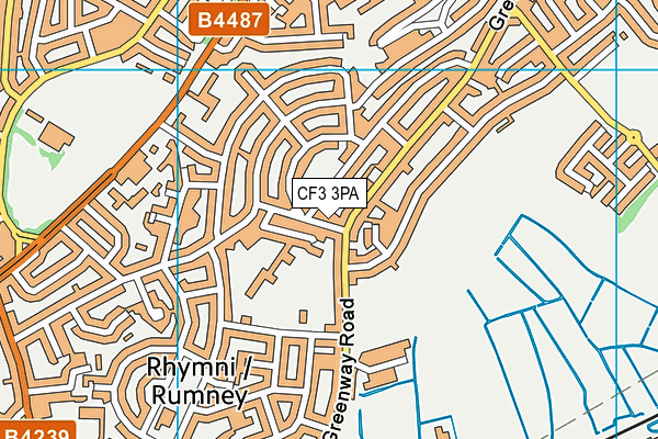 CF3 3PA map - OS VectorMap District (Ordnance Survey)