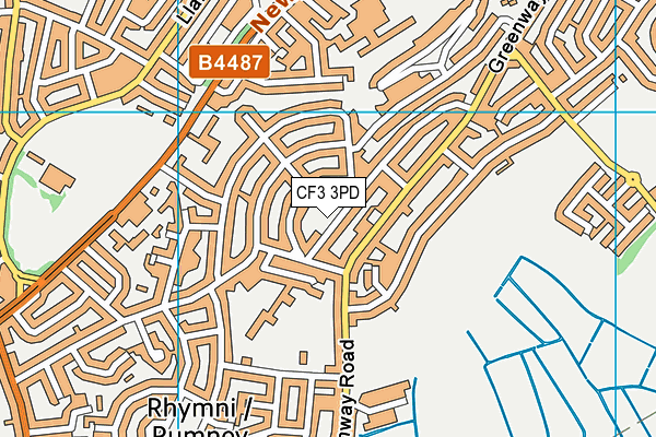 CF3 3PD map - OS VectorMap District (Ordnance Survey)