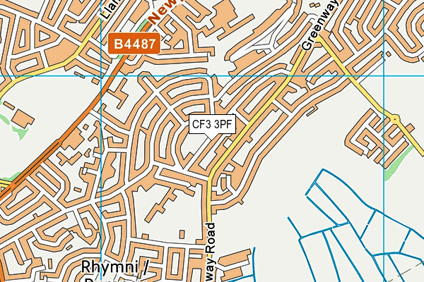 CF3 3PF map - OS VectorMap District (Ordnance Survey)