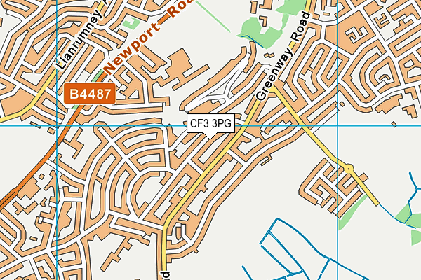 CF3 3PG map - OS VectorMap District (Ordnance Survey)