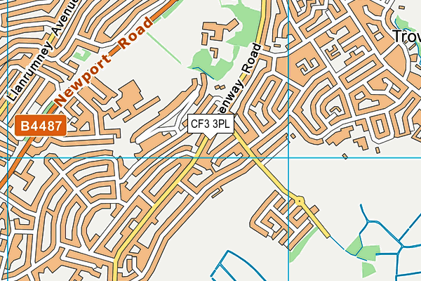 CF3 3PL map - OS VectorMap District (Ordnance Survey)