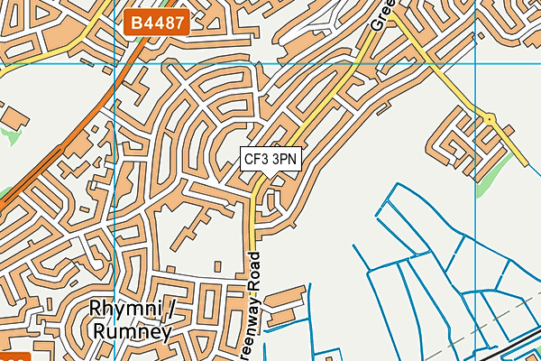 CF3 3PN map - OS VectorMap District (Ordnance Survey)