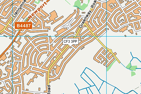 CF3 3PP map - OS VectorMap District (Ordnance Survey)