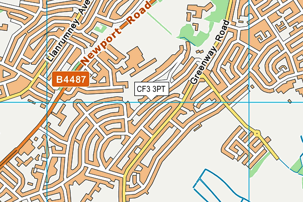 CF3 3PT map - OS VectorMap District (Ordnance Survey)