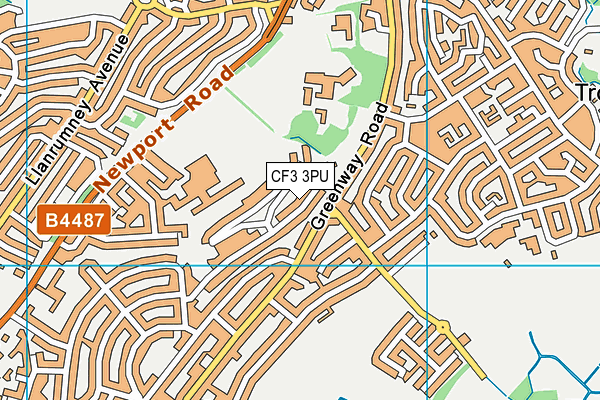 CF3 3PU map - OS VectorMap District (Ordnance Survey)