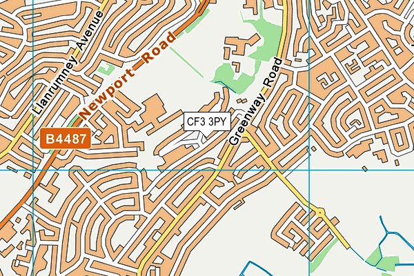 CF3 3PY map - OS VectorMap District (Ordnance Survey)