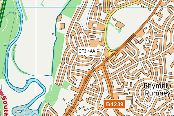 CF3 4AA map - OS VectorMap District (Ordnance Survey)