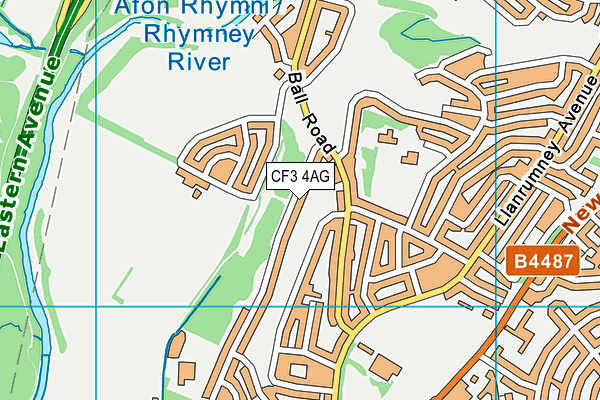 CF3 4AG map - OS VectorMap District (Ordnance Survey)