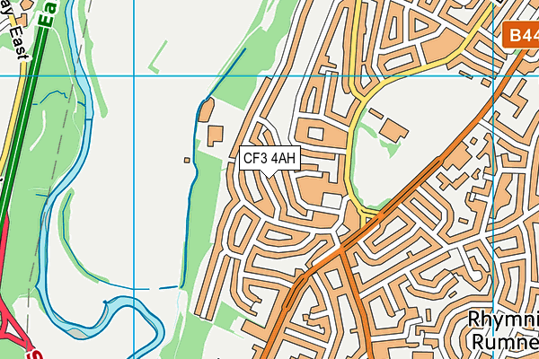 CF3 4AH map - OS VectorMap District (Ordnance Survey)