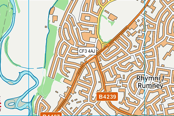 CF3 4AJ map - OS VectorMap District (Ordnance Survey)