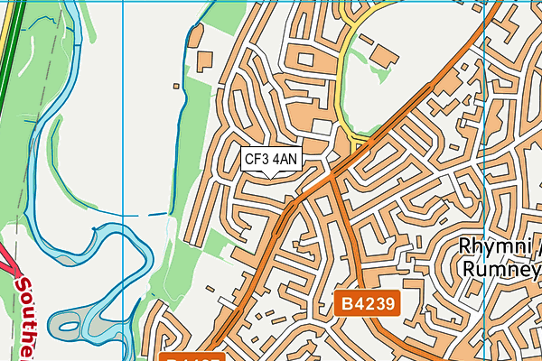 CF3 4AN map - OS VectorMap District (Ordnance Survey)