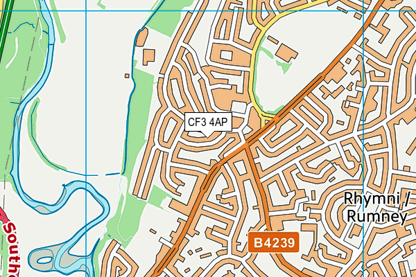 CF3 4AP map - OS VectorMap District (Ordnance Survey)