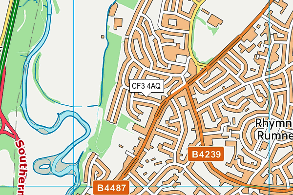 CF3 4AQ map - OS VectorMap District (Ordnance Survey)