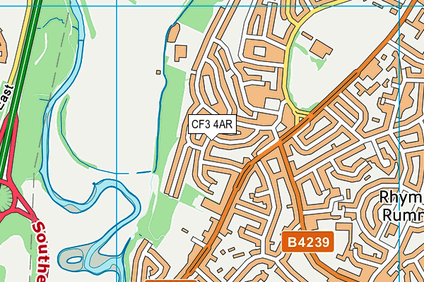 CF3 4AR map - OS VectorMap District (Ordnance Survey)