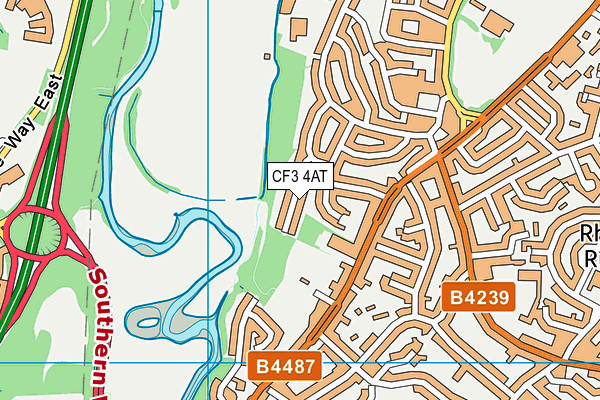 CF3 4AT map - OS VectorMap District (Ordnance Survey)
