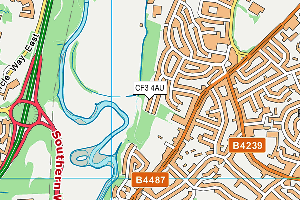 CF3 4AU map - OS VectorMap District (Ordnance Survey)