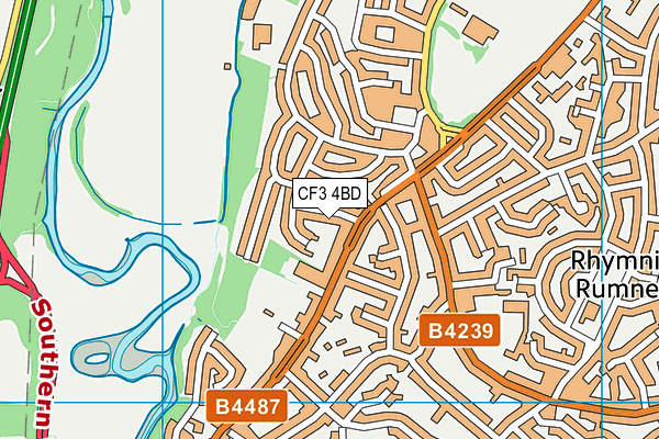 CF3 4BD map - OS VectorMap District (Ordnance Survey)