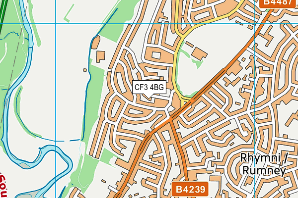 CF3 4BG map - OS VectorMap District (Ordnance Survey)