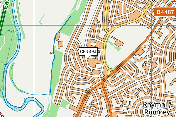 CF3 4BJ map - OS VectorMap District (Ordnance Survey)