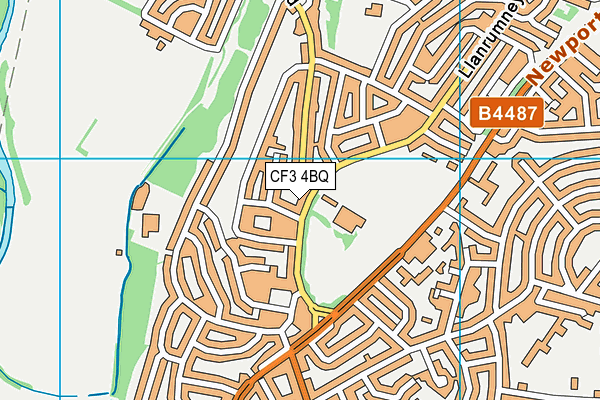 CF3 4BQ map - OS VectorMap District (Ordnance Survey)