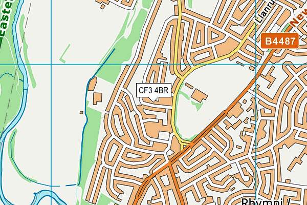 CF3 4BR map - OS VectorMap District (Ordnance Survey)