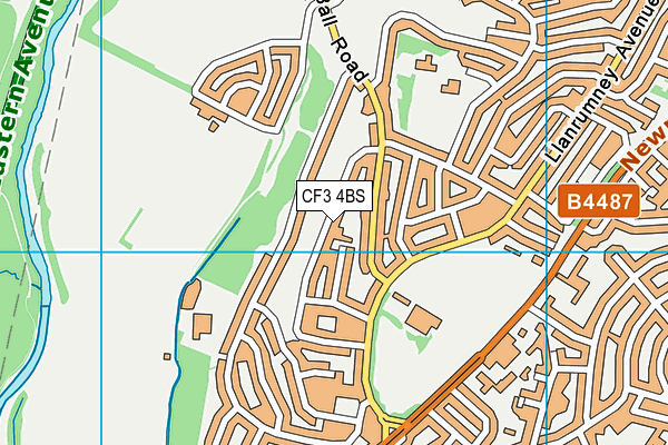 CF3 4BS map - OS VectorMap District (Ordnance Survey)