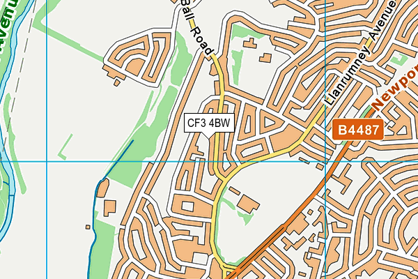 CF3 4BW map - OS VectorMap District (Ordnance Survey)