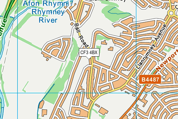 CF3 4BX map - OS VectorMap District (Ordnance Survey)